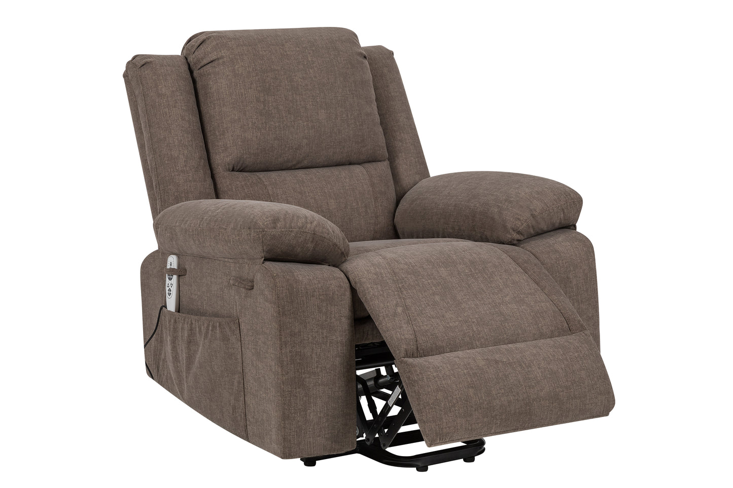 Solace Electric Power Recliner Chair with Massage and Heatin - Brown