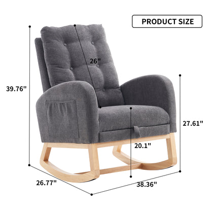 Bruce Accent Rocking  Chair with  Footrest - Gray