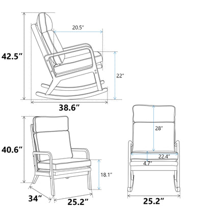 Barton Modern Rocking Chair - Caramel