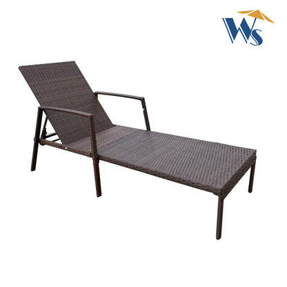 Davila Wicker Patio Chaise Lounges Chair -  Brown