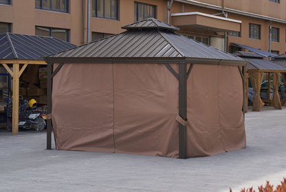 Afix 12 X 12 ft  Permanent Hardtop Gazebo Canopy - Bronze