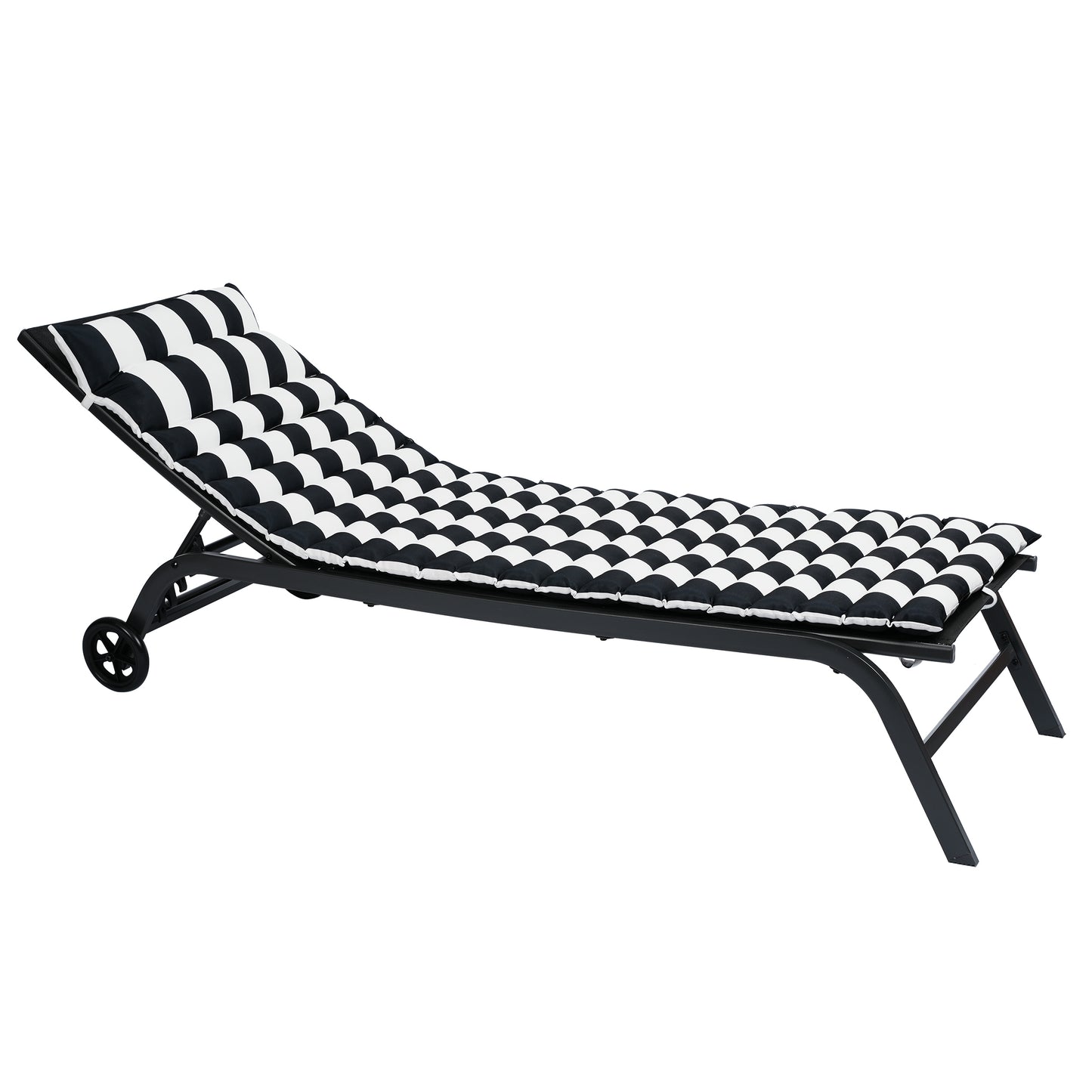 Dio Outdoor Lounge Chair Cushion Replacement (Set of 2) - Black White