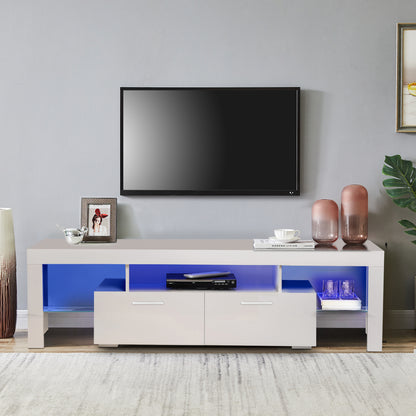 Lacey TV Stand with LED light - White