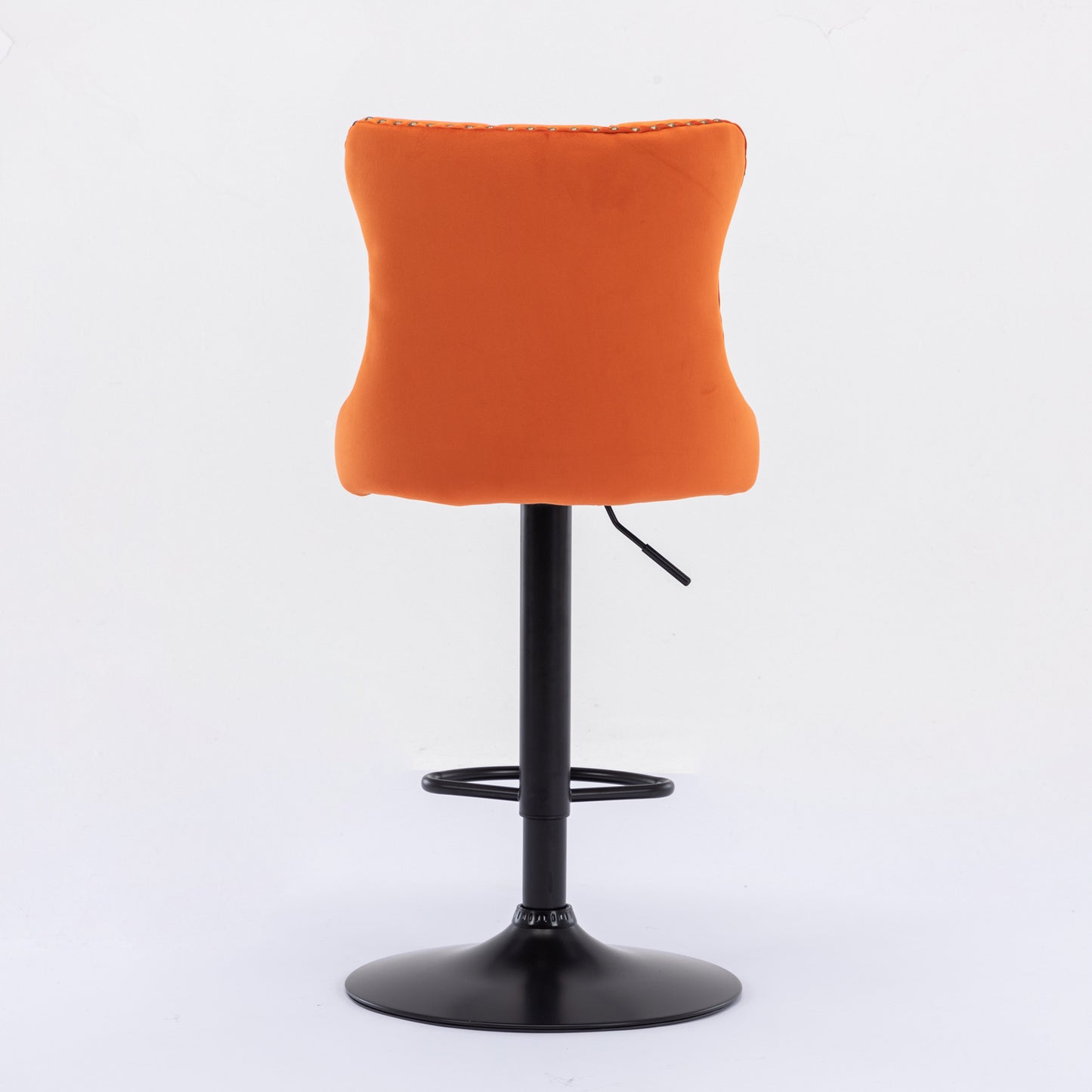 Rise 180 Velvet Barstools Adjusatble Seat Height - Orange Set of 2