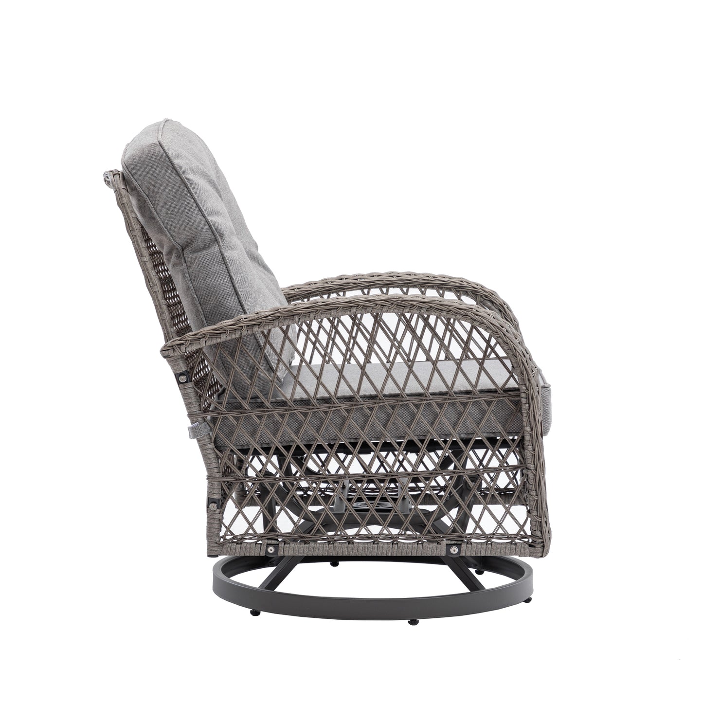 Tompkins 3 Pc Outdoor Swivel Rocker Patio Chairs - Gray