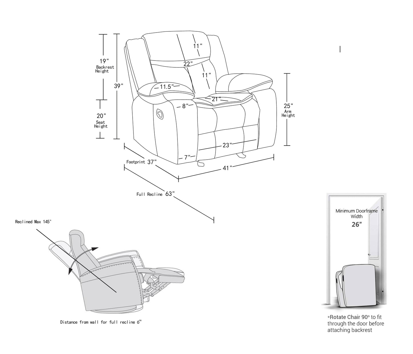 Nelson Air Leather Reclining Chair