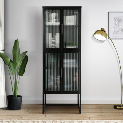 Nera II Tempered Glass Cabinet - Black