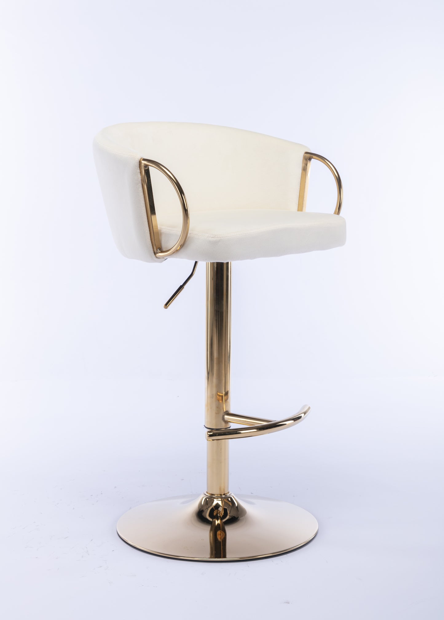 Echoes Velvet Swivel Bar Stools -  Ivory Set of 2