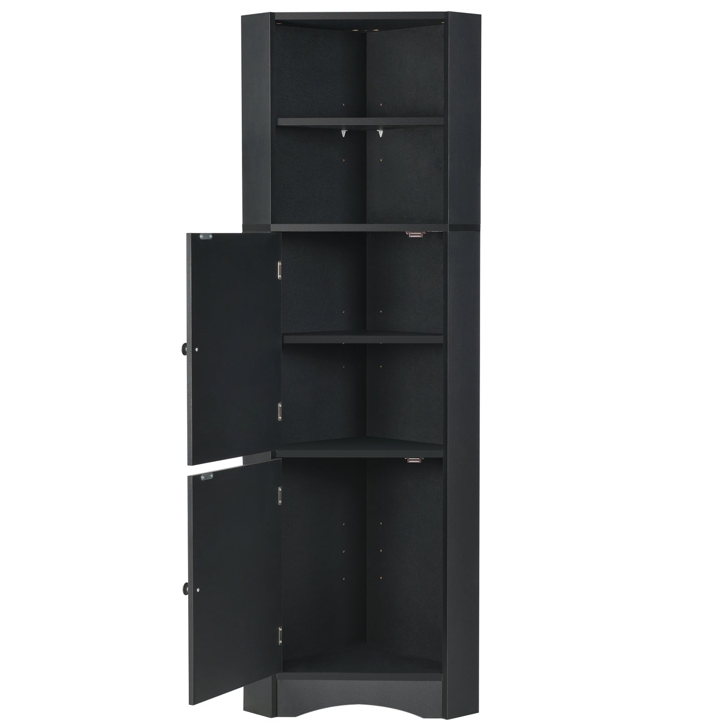 Skyward Bathroom Corner Cabinet - Black