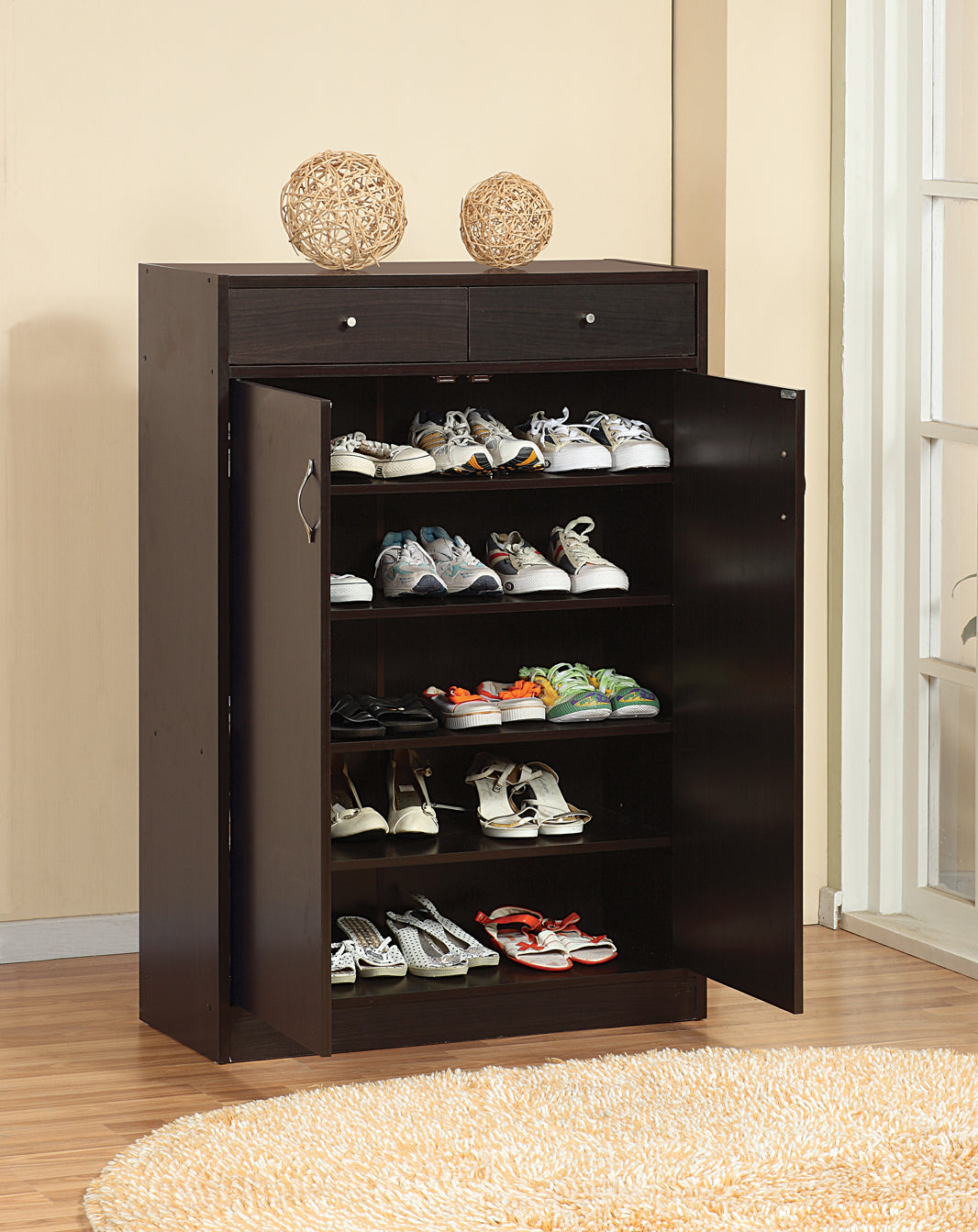 Parza Shoe Storage Cabinet - Red Cocoa