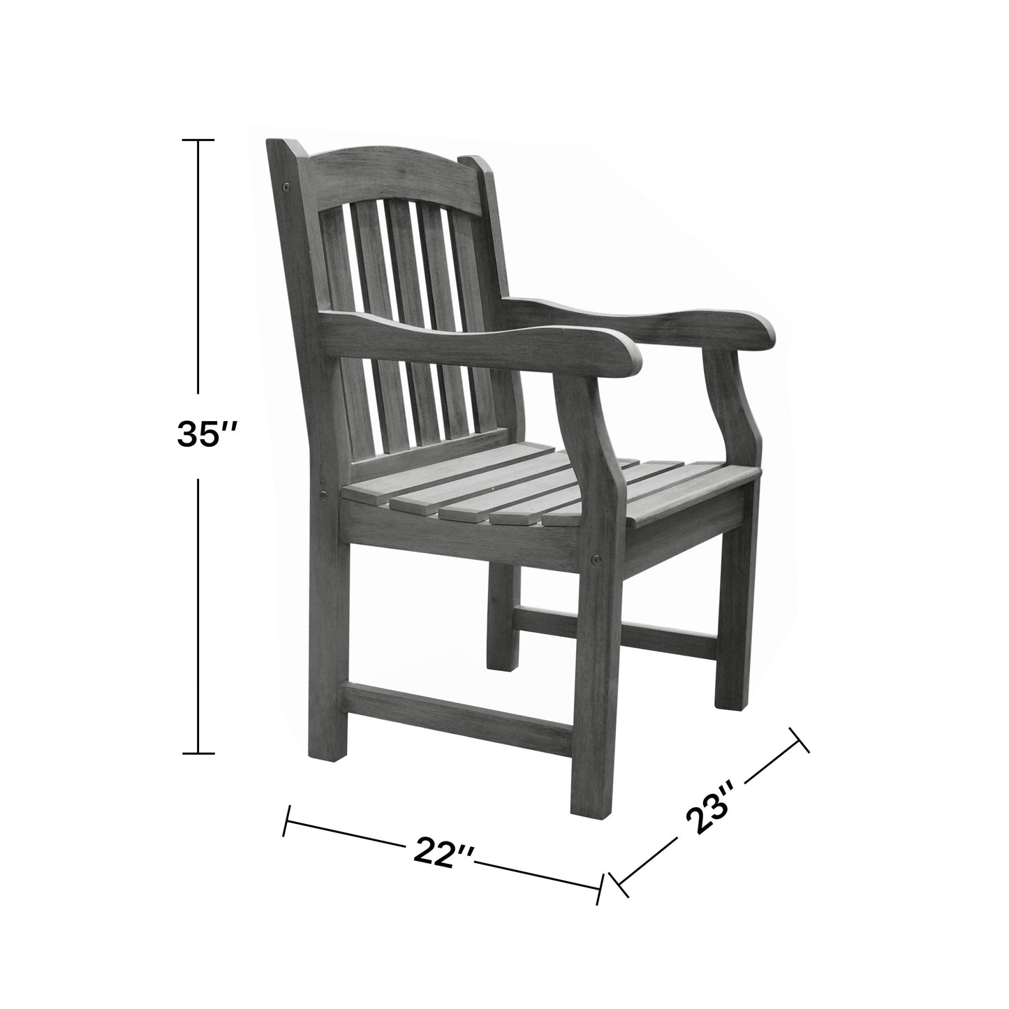 Malibu Outdoor Garden Armchair - Gray