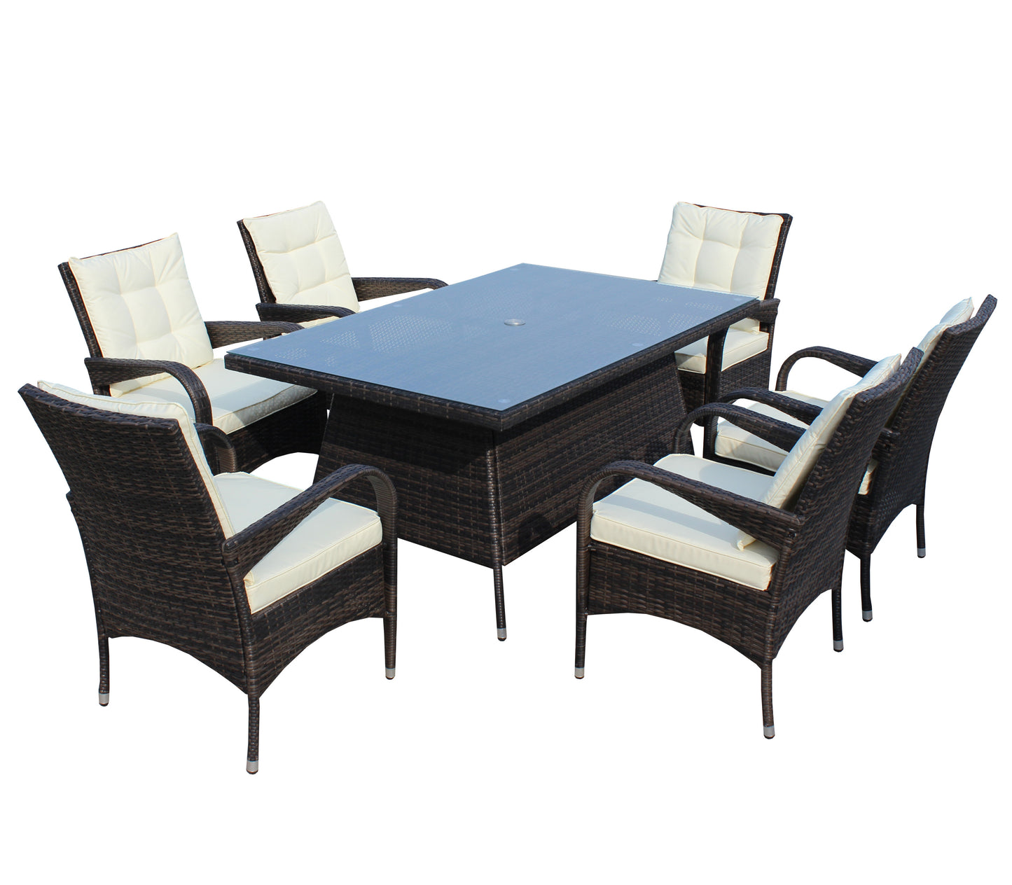 Lugo 7 Pc Patio Rectangular Dining Set