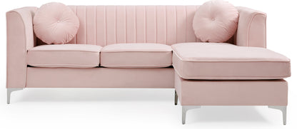 Delray Sectional Sofa Chaise -Pink