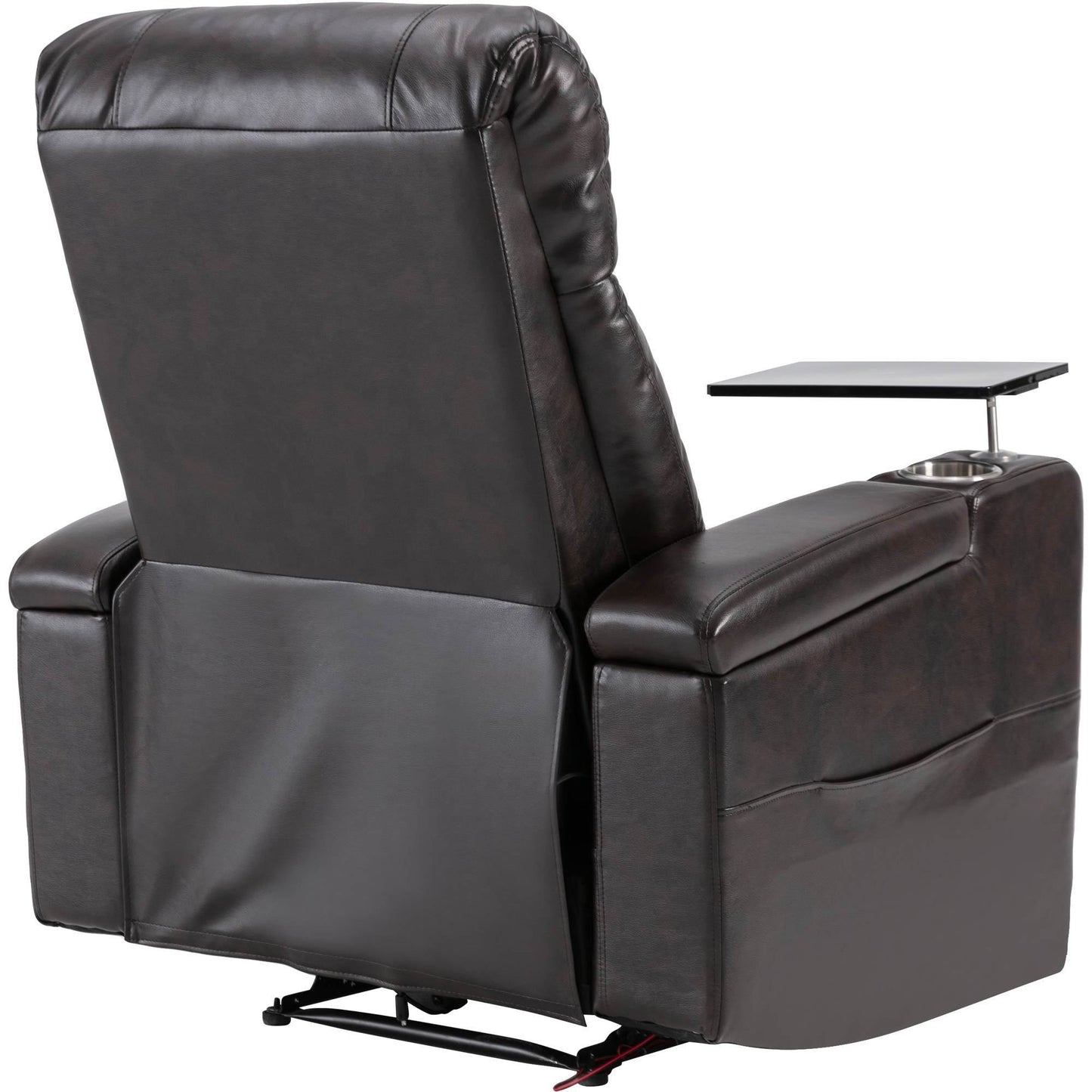 Anika Premium Power Recliner with Swivel Tray Table - Brown