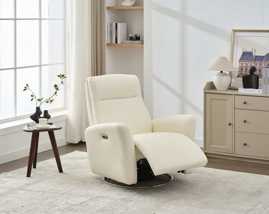 Mosley Swivel Glider Recliner Chair - White