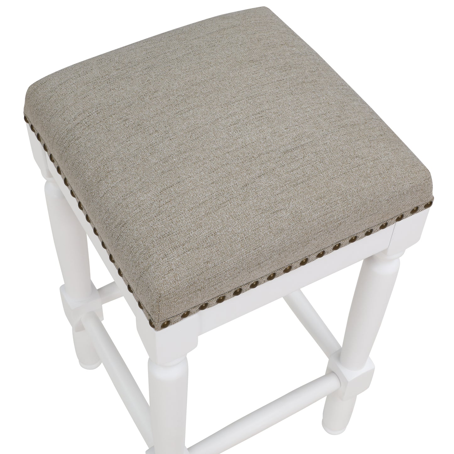 Nailhead Trim Counter Stool - Taupe