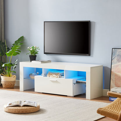 Giga TV Stand with LED light - White