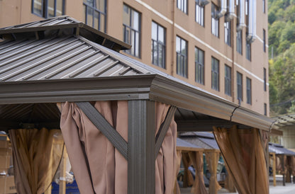 Afix 12 X 12 ft  Permanent Hardtop Gazebo Canopy - Bronze