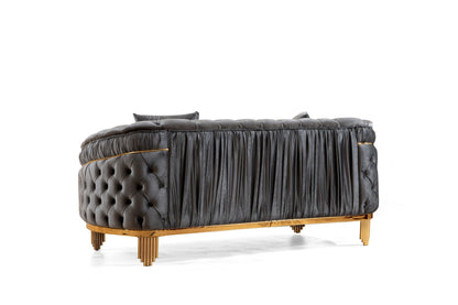 Jayden Velvet Loveseat - Gray