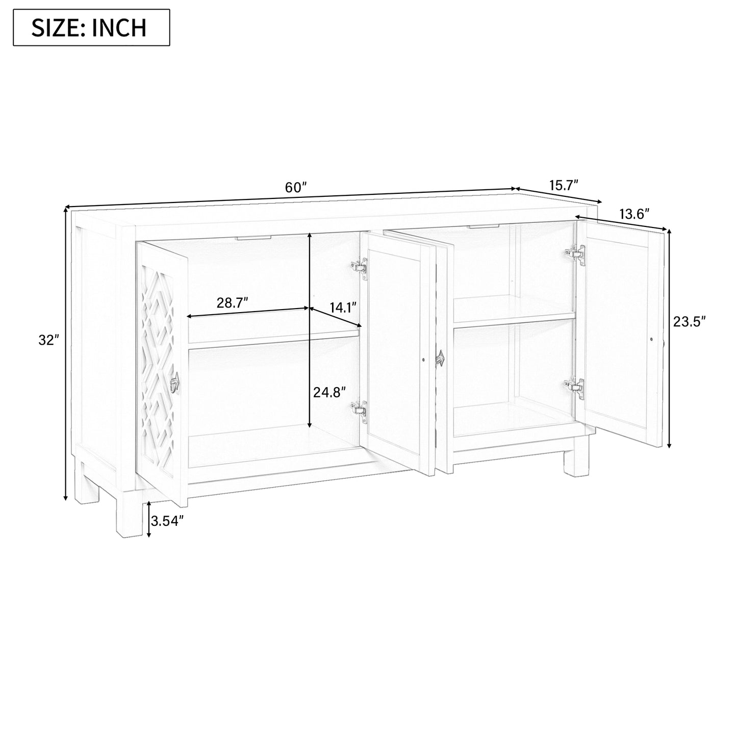 Watson Sideboard Buffet - Navy Blue