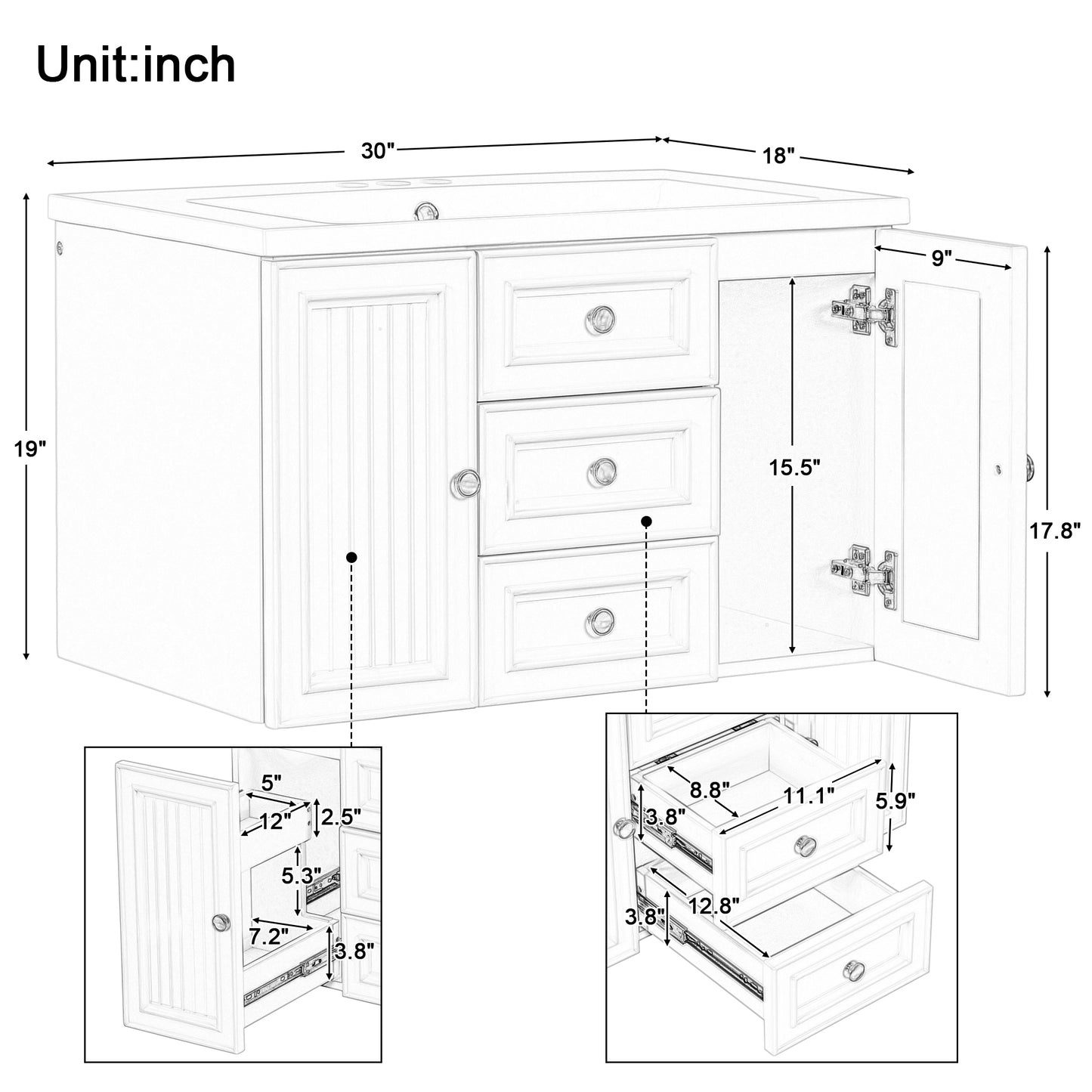 Greenwood Wall Mounted Bathroom Vanity