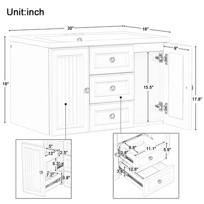 Greenwood Wall Mounted Bathroom Vanity