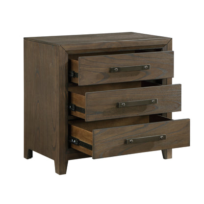 Seth Nightstand of 3 Drawers - Dark Walnut