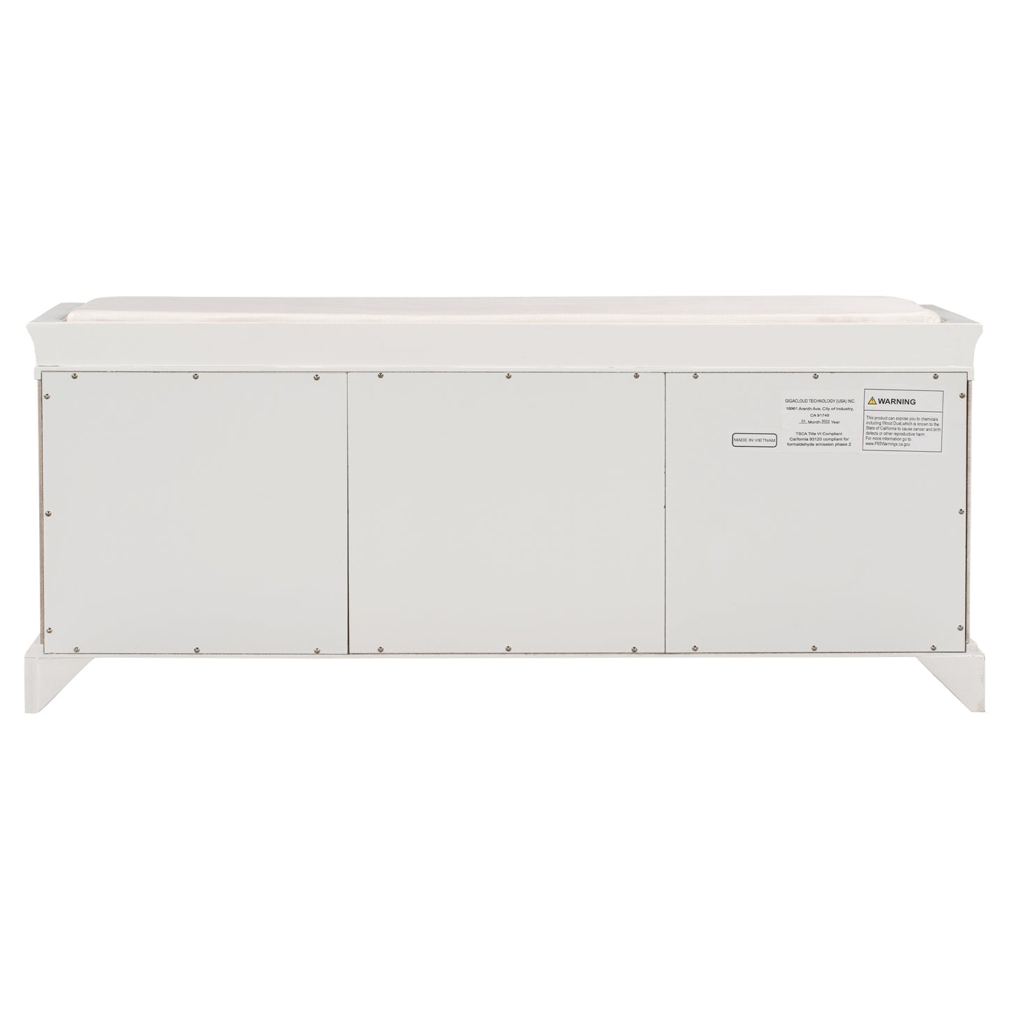 Stash Storage Bench with 2 Drawers and 2 Cabinets - White