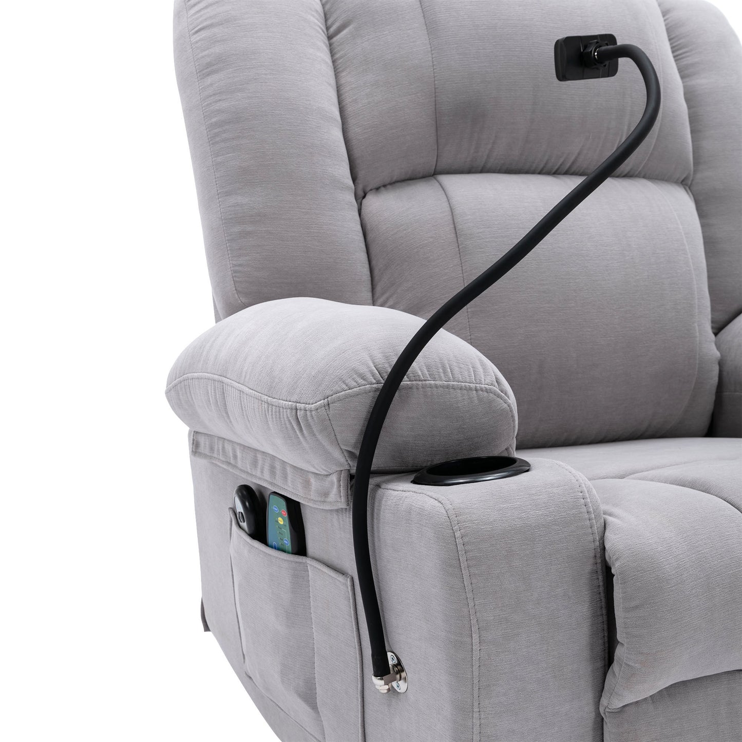 Dawson Power Lift Recliner with Massage - Gray