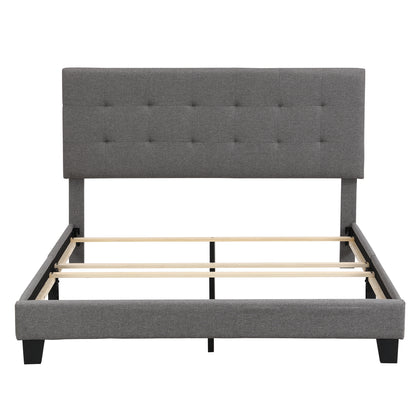 Eve Queen Size Platform Bed Frame - Gray