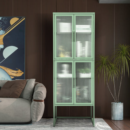 Nera II Tempered Glass Cabinet - Mint Green