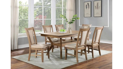 Tricia Wooden Dining Chair (Set of 2) - Natural+Beige