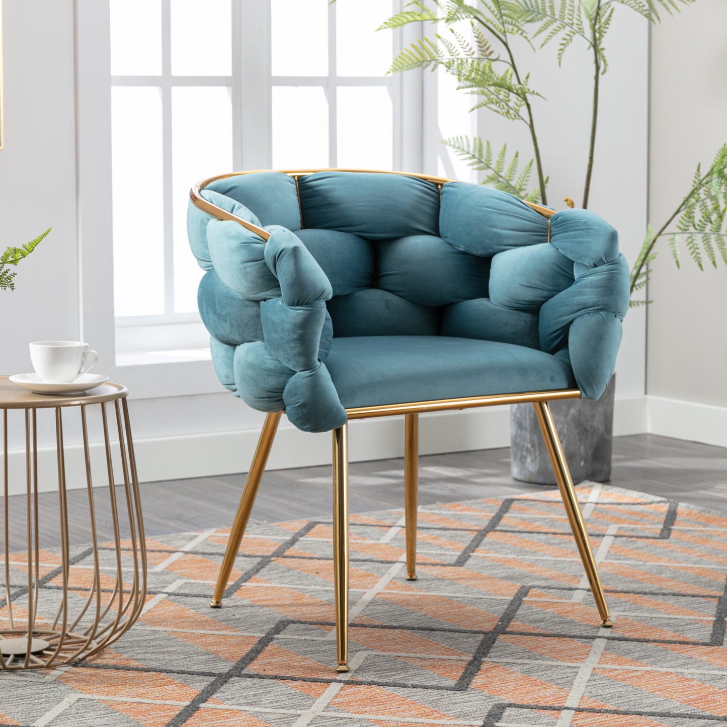 Luna Luxury Modern Velvet Chair - Blue