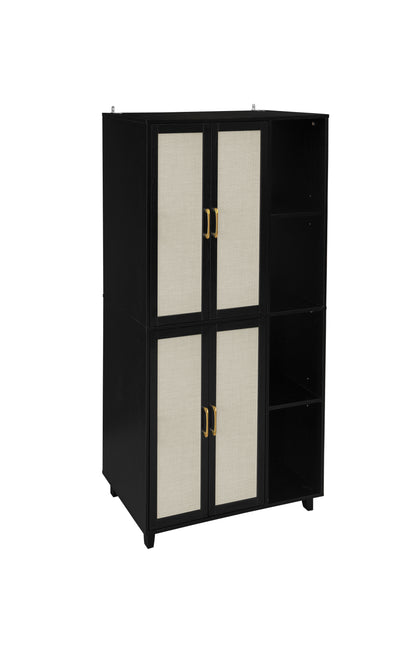 Acuna II 4 Door Storage Cabinet - Black