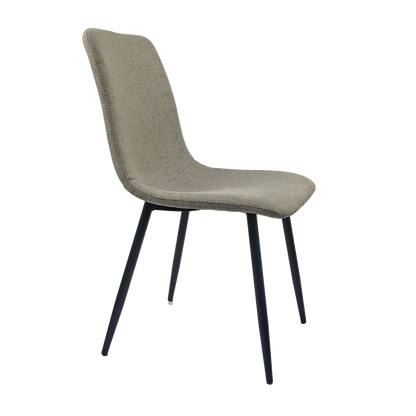 Ona Suedette Dining Chairs with Black Metal Leg (Set of 2) - Light Gray