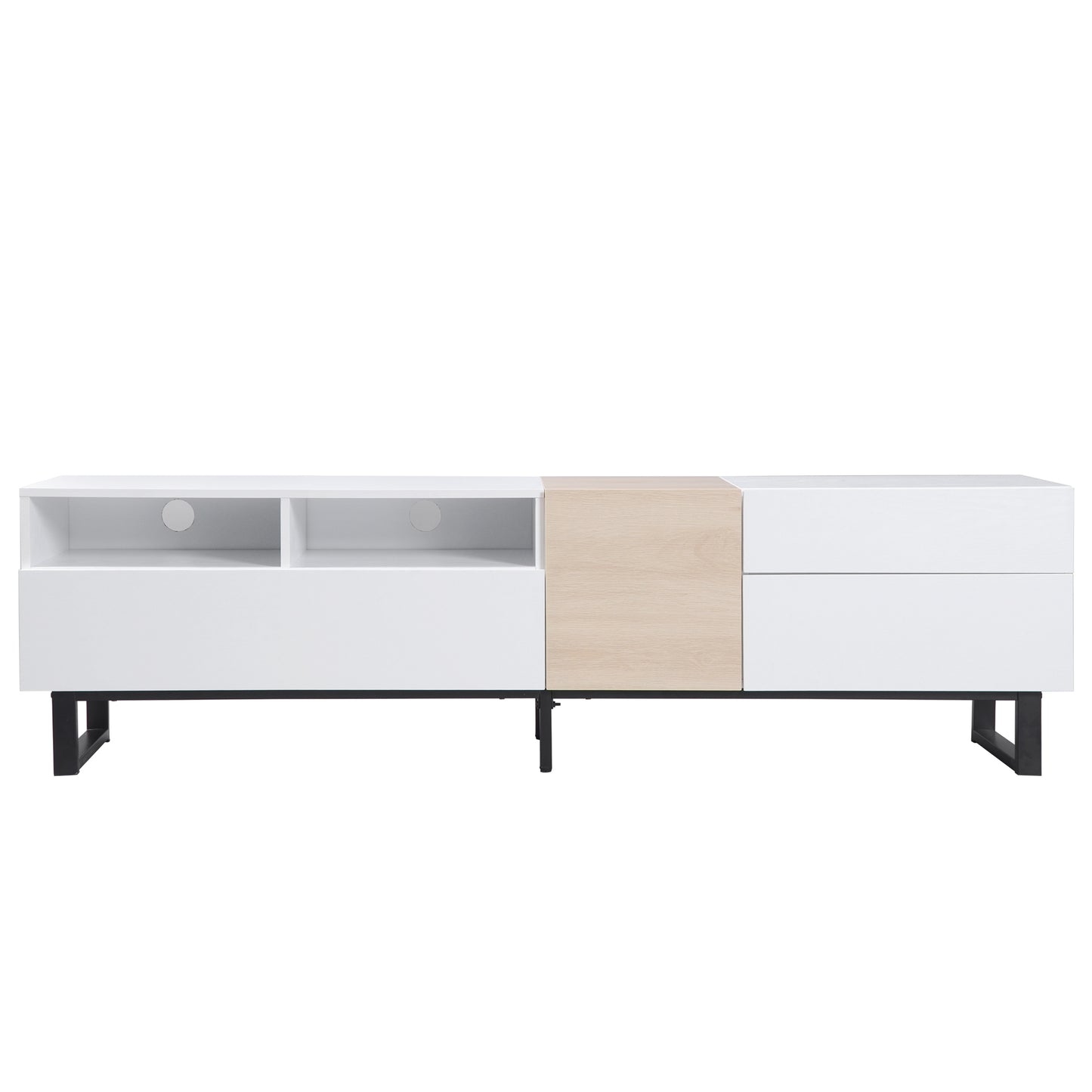 Vato Modern TV Stand Entertainment Center - White