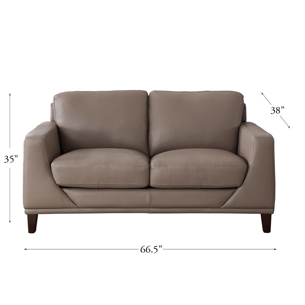 Soma Leather Loveseat - Taupe