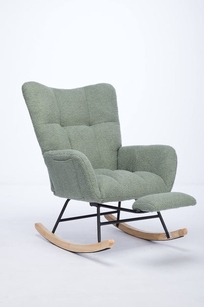 Hari II Modern Nursery Rocking Chair - Green