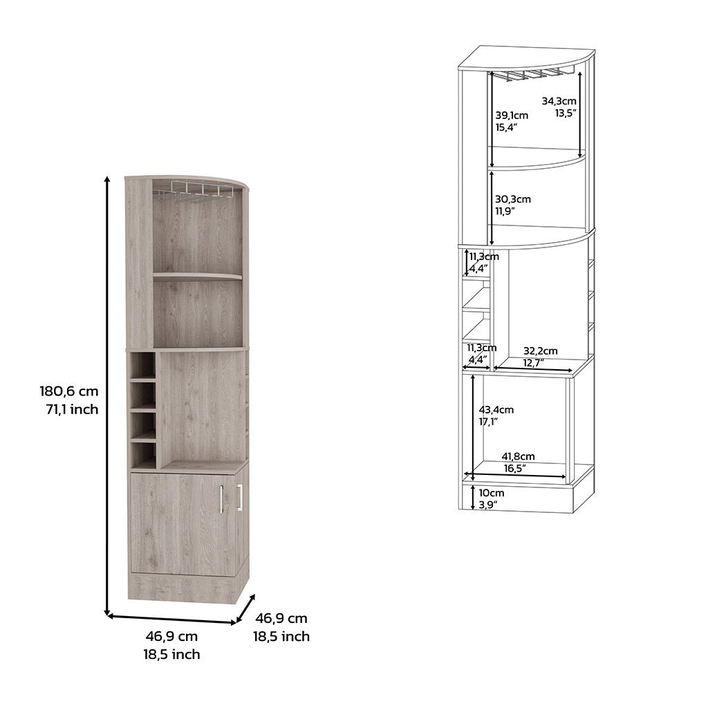 Nikita Corner Bar Cabinet - Gray