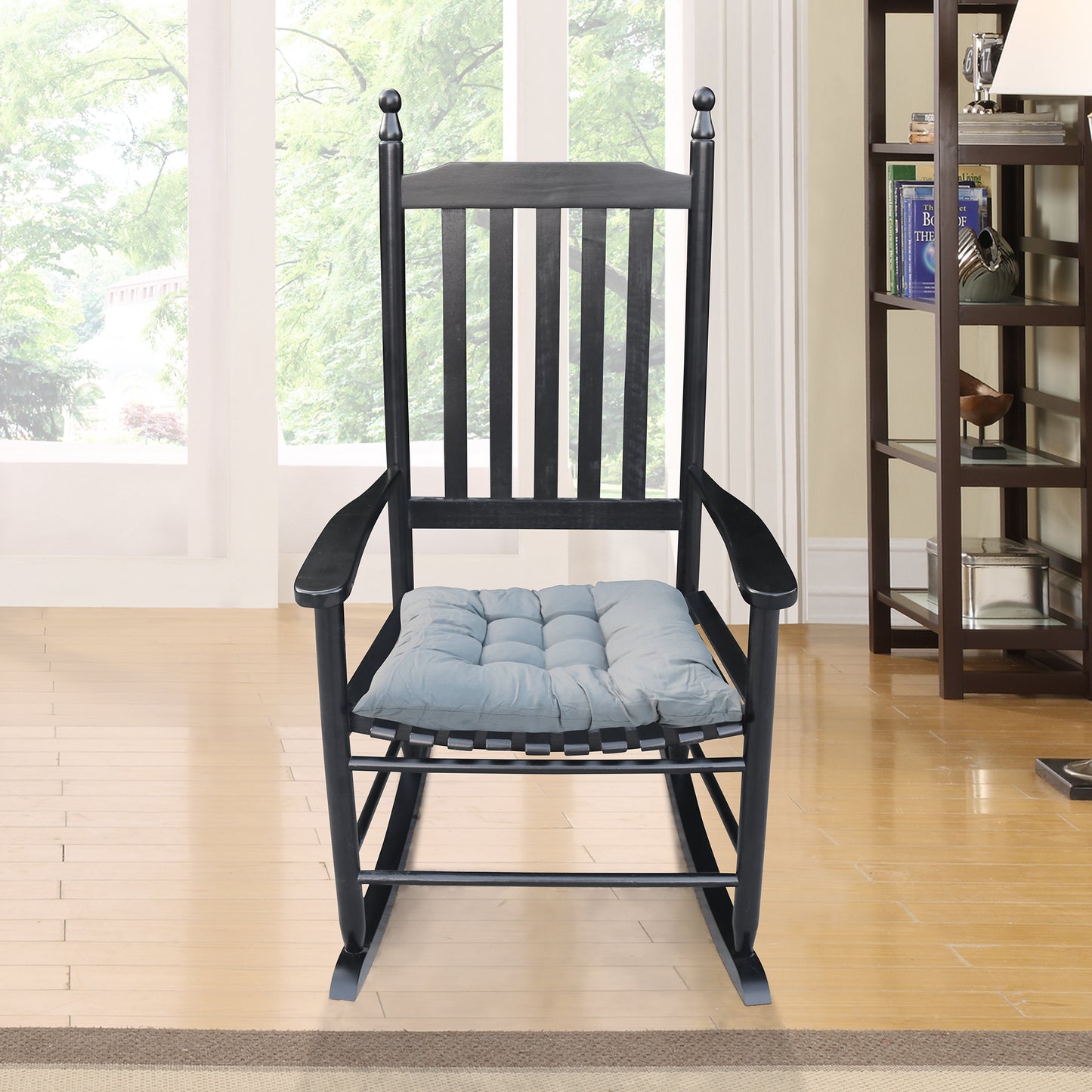 Lupe II Wooden Porch Rocker Chair - Black