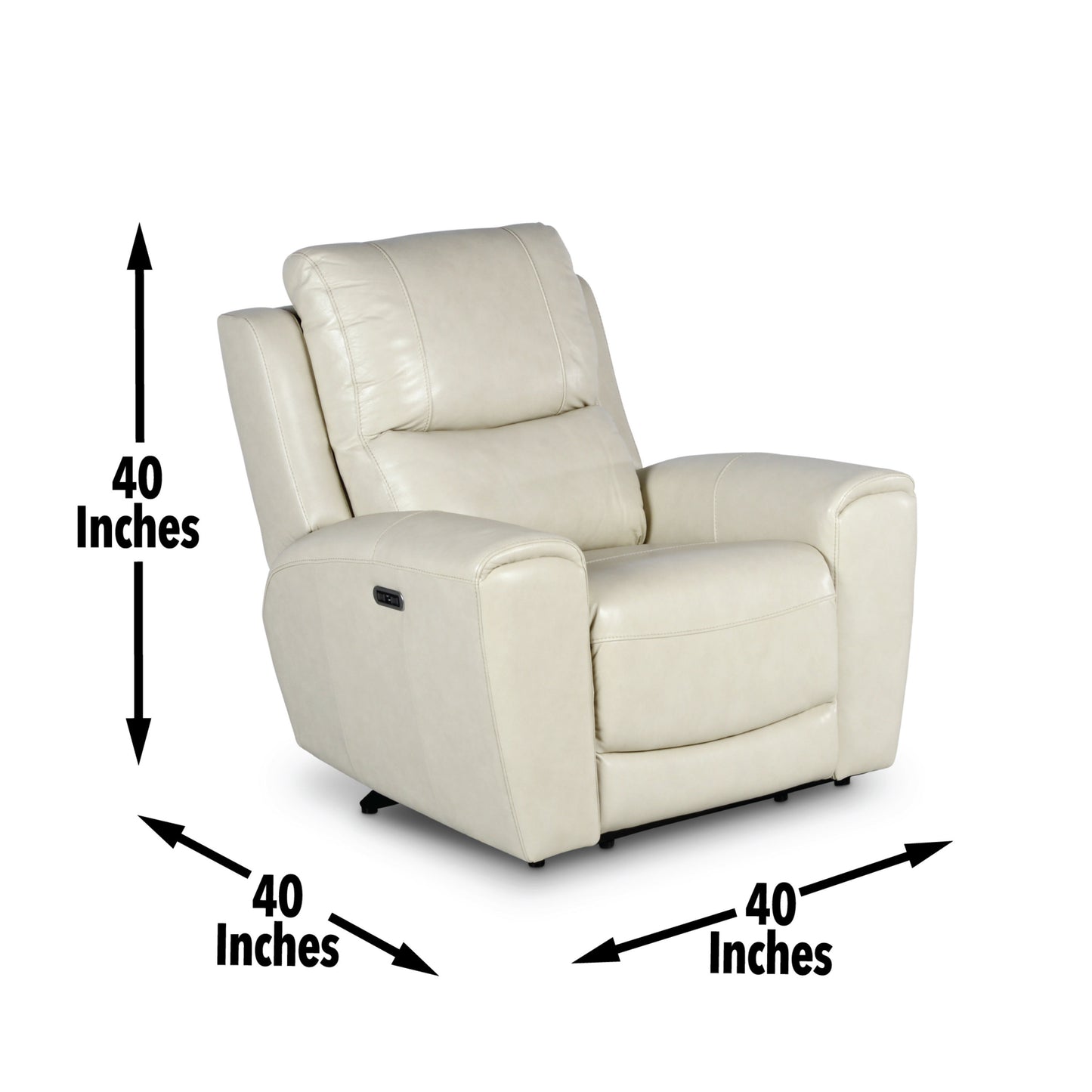 Evan Electric Power Recliner - Ivory