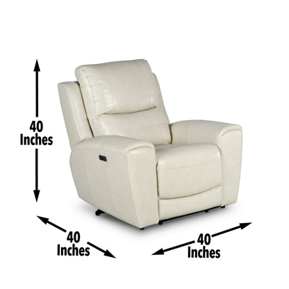 Evan Electric Power Recliner - Ivory