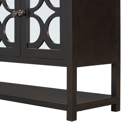 Stasia Sideboard Buffet with Mirrored Doors - Espresso