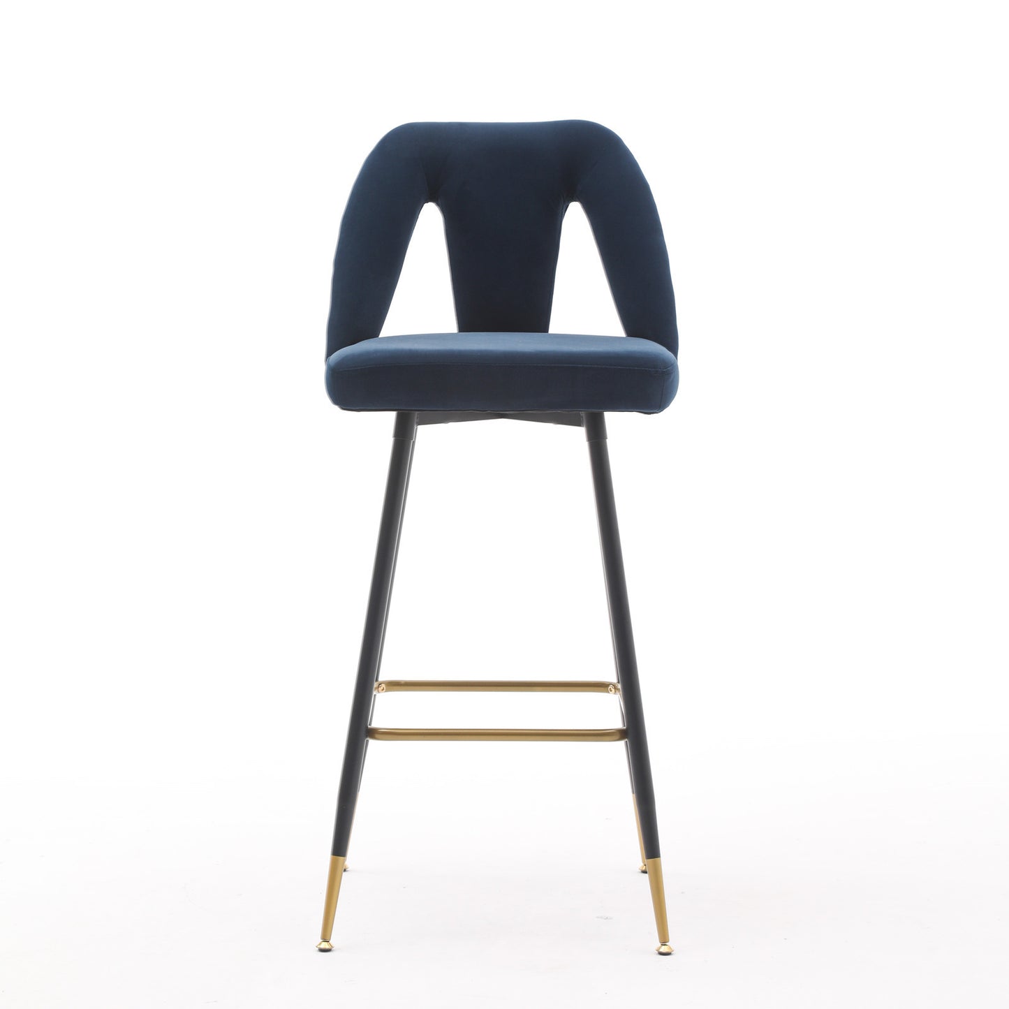 Velvet Upholstered Connor 28" Bar Stool - Blue  Set of 2