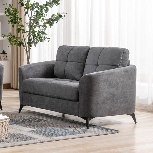 Callie Woven Fabric Loveseat - Gray