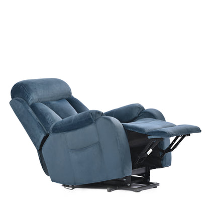 Rios Velvet Lift Chair Recliner - Navy Blue