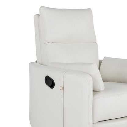 Niki Upholstered Swivel Recliner - Beige