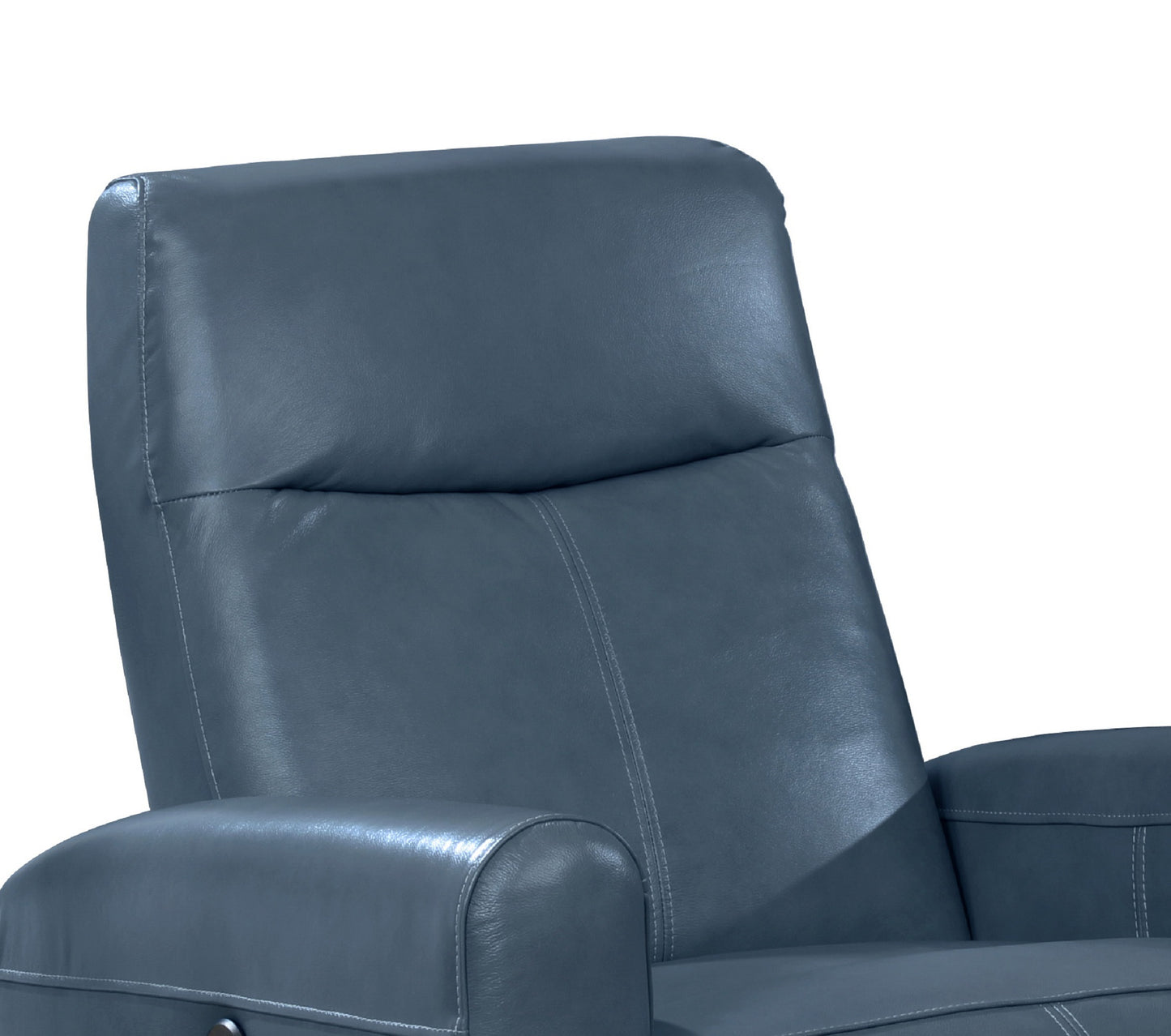 Snyder Electric Leather Recliner Chair with Gentle Lower Lumbar Massager - Blue