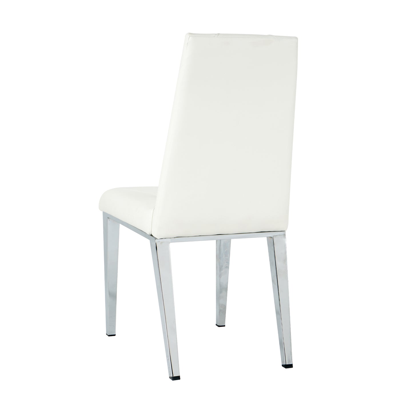 Valerio Pu Dining Chairs with Chrome Leg (Set of 2) - White