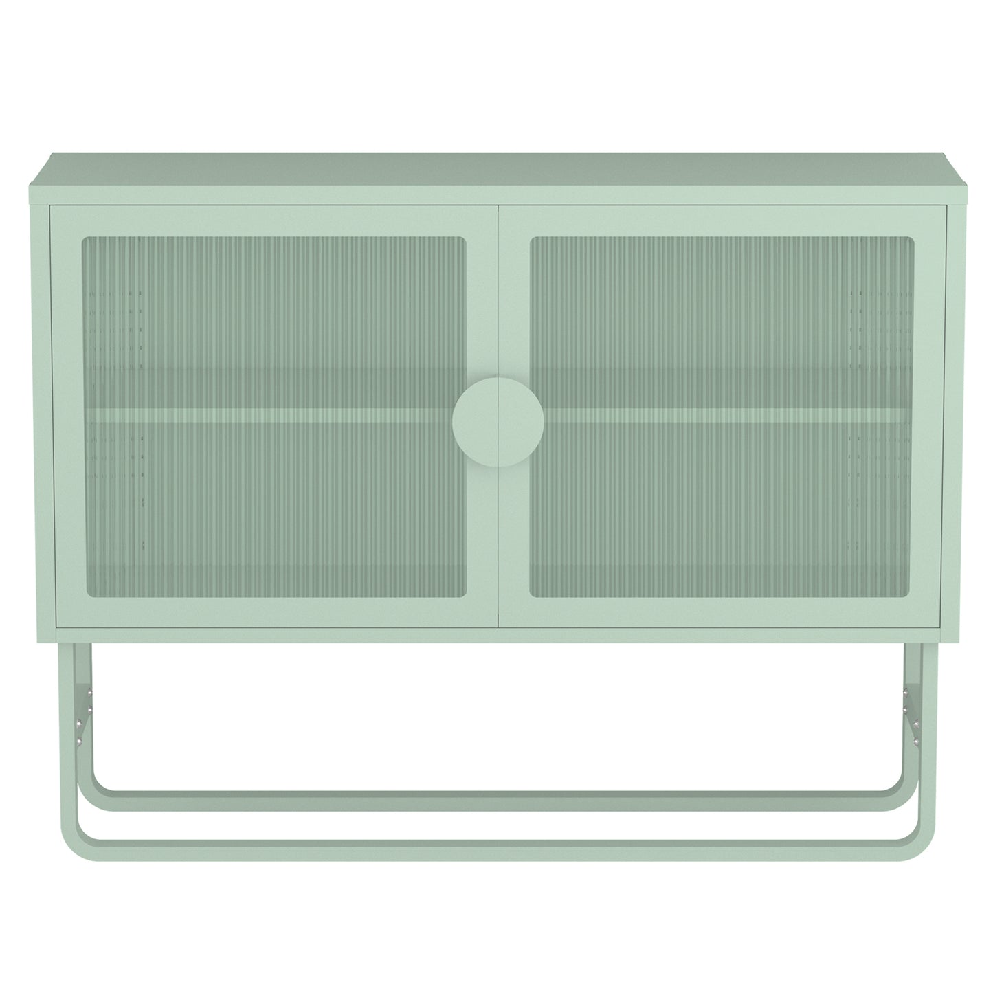 Tempered Glass Cabinet Credenza - Light Green